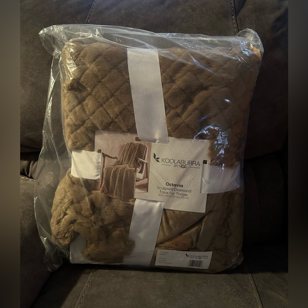 UGG Faux Fur Throw Blanket